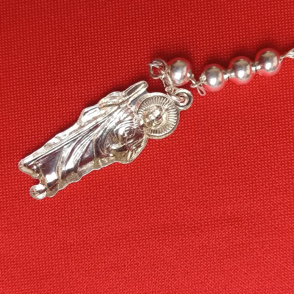 925 sterling SILVER men and women/Catholic ROSARIO necklace - Picture 4 of 16